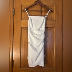 Dry Goods White Strap Spaghetti-Ruffle Midi Dress